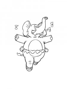 Dancing Elephant Coloring Page