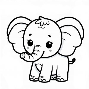 Elephant coloring page - picture 5
