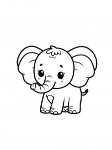Simple Baby Elephant for Kids Coloring Page