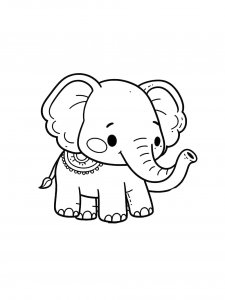 Easy Baby Elephant Coloring Page