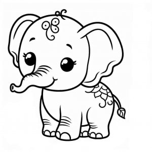 Elephant coloring page - picture 7