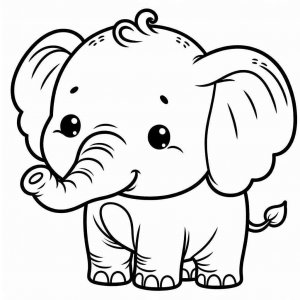 Elephant coloring page - picture 8