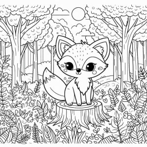 Fox coloring page - picture 1