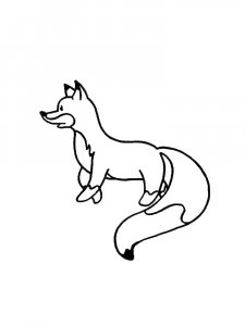 Simple Fox for Kids Coloring Page