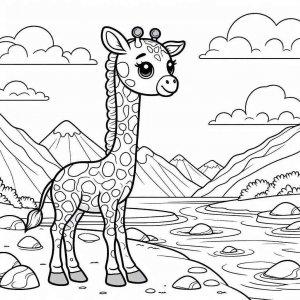 Giraffe coloring page - picture 11