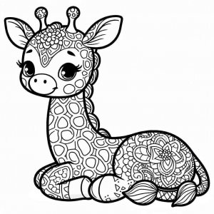 Giraffe coloring page - picture 12