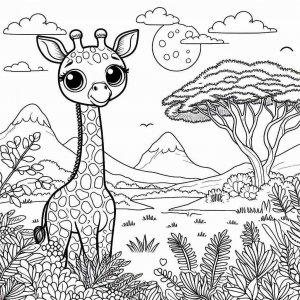Giraffe coloring page - picture 15