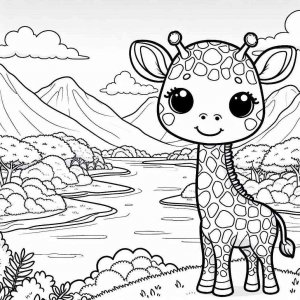 Giraffe coloring page - picture 16