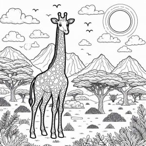 Giraffe coloring page - picture 18