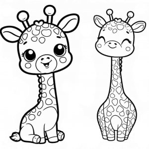 Giraffe coloring page - picture 19