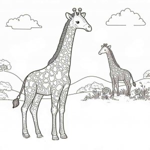Giraffe coloring page - picture 20