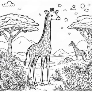 Giraffe coloring page - picture 21