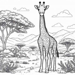 Giraffe coloring page - picture 22