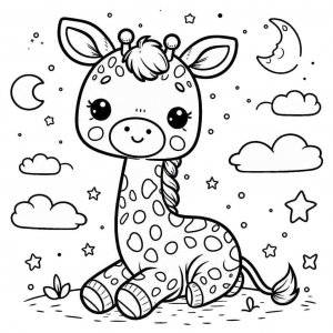 Giraffe coloring page - picture 23