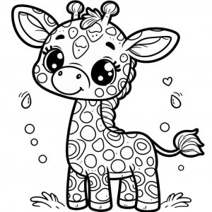 Giraffe coloring page - picture 25