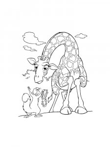 Giraffe and Squirrel Coloring Page