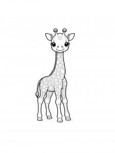 Young Giraffe Coloring Page