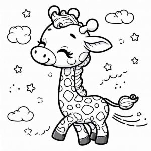 Giraffe coloring page - picture 5