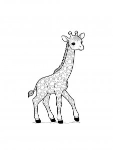Detailed Giraffe Coloring Page