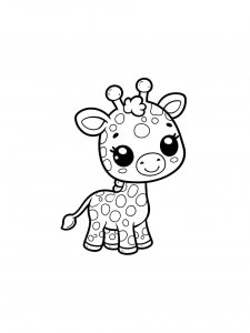 Beautiful Baby Giraffe Coloring Page