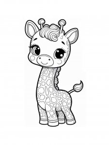 Giraffe coloring page - picture 6