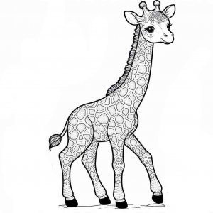Giraffe coloring page - picture 7
