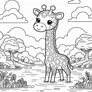 Giraffe coloring page - picture 8