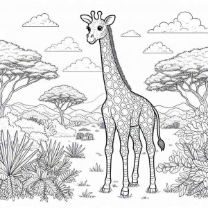 Giraffe coloring page - picture 9