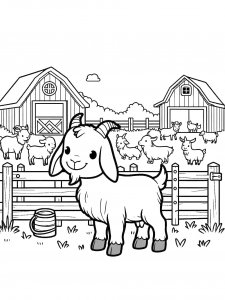 Goat Farm Coloring Page