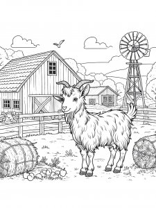 Domestic Goat Coloring Page