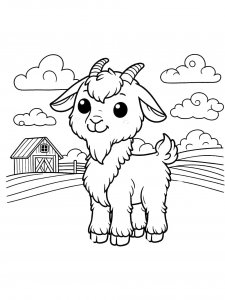 Beautiful Baby Goat Coloring Page