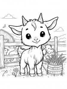 Kind Baby Goat Coloring Page