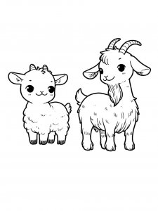 Two Baby Goats Coloring Page