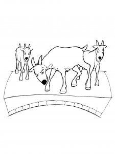 Goats on a Bridge Coloring Page