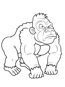 Gorilla coloring page - picture 1