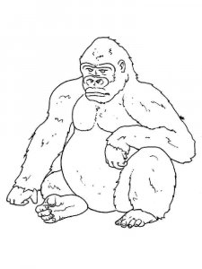 Gorilla coloring page - picture 14