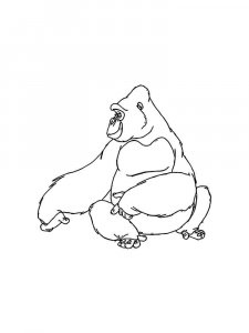 Gorilla coloring page - picture 19