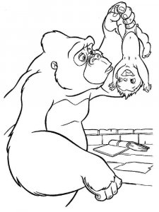 Gorilla coloring page - picture 5