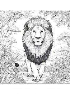 Lion coloring page - picture 41