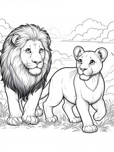 Lion coloring page - picture 43