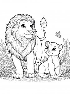 Lion coloring page - picture 44