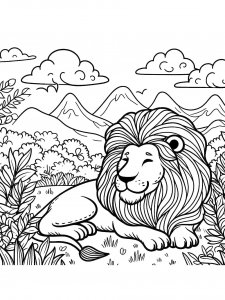 Lion coloring page - picture 45
