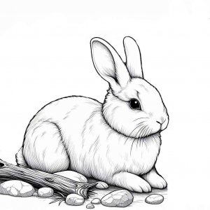 Rabbit coloring page - picture 4