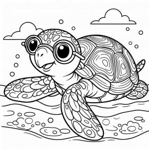 Turtle coloring page - picture 15