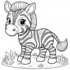 Zebra coloring page - picture 2
