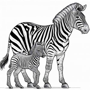 Zebra coloring page - picture 7