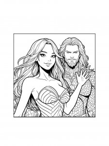 Aquaman and Mera coloring page