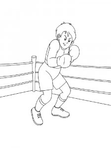 Boxer standing in the ring coloring page