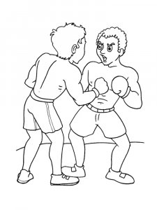 Boxing athletes training together coloring page
