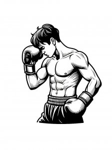 Boxer deep in thought coloring page